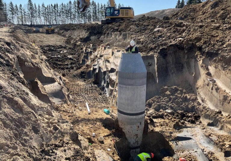 Water and sewer line excavation and construction for Nodland Construction.